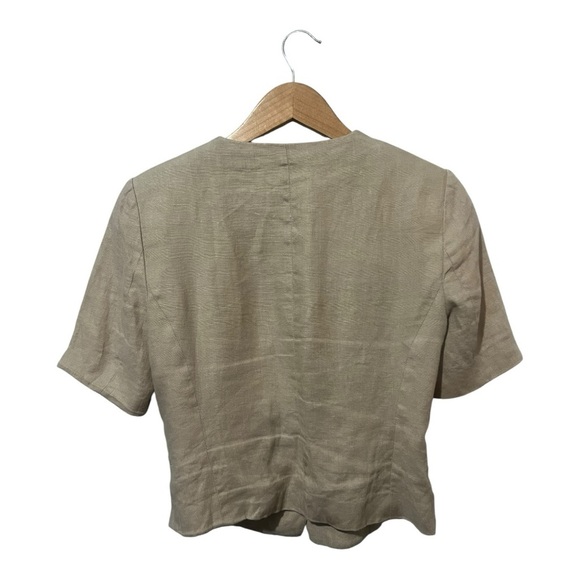 ZARA 100% Linen Vest Jacket Beige Women's Size Small Waistcoat - Picture 3 of 6